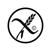 Cross grain symbol with copyright